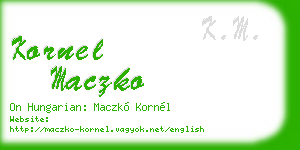 kornel maczko business card