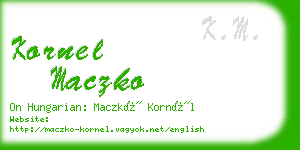 kornel maczko business card